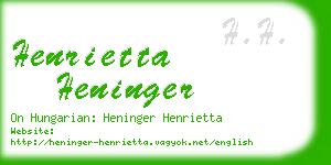 henrietta heninger business card